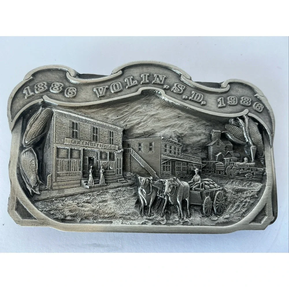 Volin SD 1886 1986 Pewter Belt Buckle Limited‎ Edition Western Americana